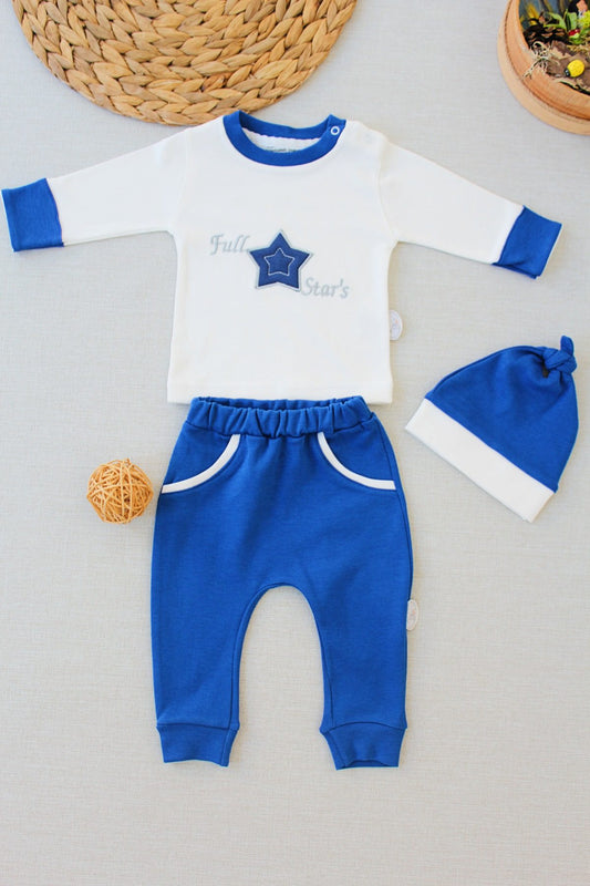 Baby Boy 3 Pieces Stars Tracksuit Set